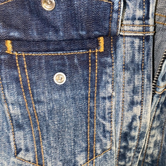 Rag &Bone Leather & Denim Crop Jacket In Indigo XS - Picture 4 of 16